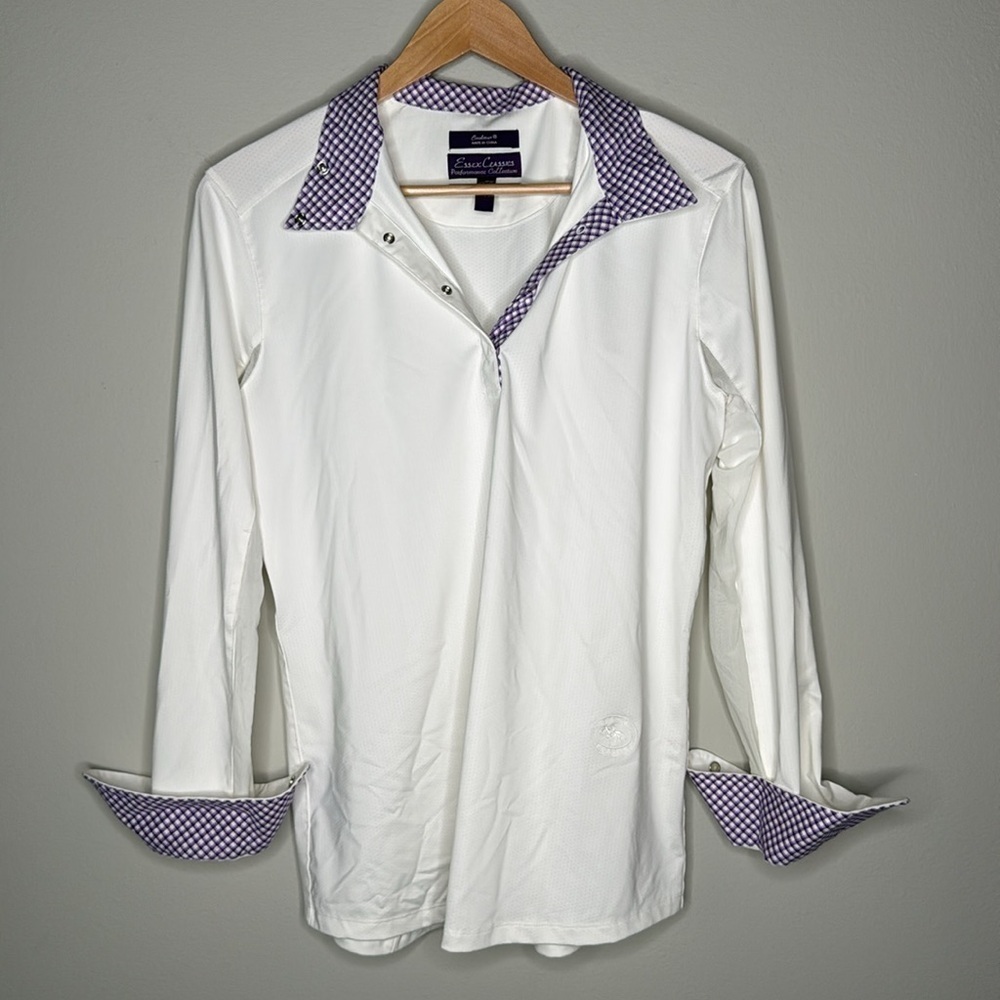 Essex Classics Equestrian Talent Yarn Long Sleeve White Show Shirt Women's XL